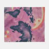 Abstrakte Kunst in Schwarz und Rosa Fleecedecke (Vorderseite (Horizontal))