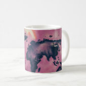 Abstrakte Kunst in Schwarz und Rosa Kaffeetasse (VorderseiteRechts)