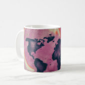 Abstrakte Kunst in Schwarz und Rosa Kaffeetasse (Vorderseite Links)