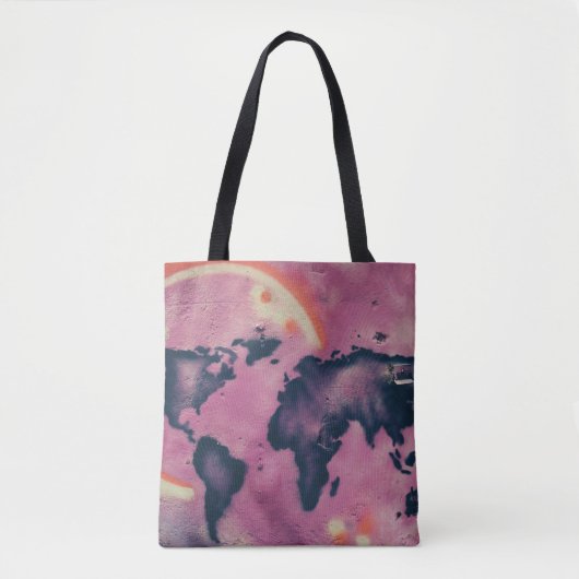 Abstrakte Kunst in Schwarz und Rosa Tasche (Vorderseite)