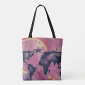 Abstrakte Kunst in Schwarz und Rosa Tasche (Rückseite)