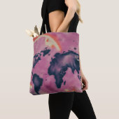 Abstrakte Kunst in Schwarz und Rosa Tasche (Von Nahem)