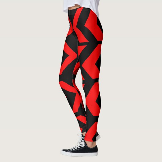 abstrakte Kunst in Schwarz und Rot Leggings (Links)