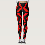 abstrakte Kunst in Schwarz und Rot Leggings (Vorderseite)