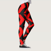 abstrakte Kunst in Schwarz und Rot Leggings (Rechts)