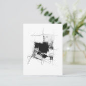 Abstrakte Kunst in Schwarz und Weiß Postkarte (Stehend Vorderseite)