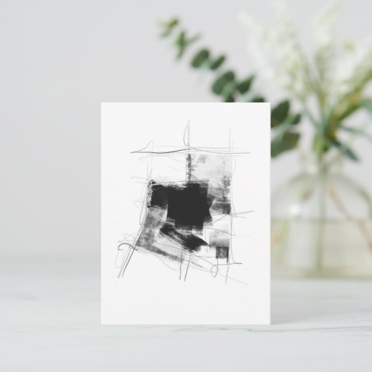 Abstrakte Kunst in Schwarz und Weiß Postkarte (Stehend Vorderseite)