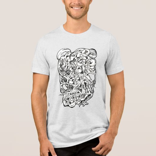 Abstrakte Kunst in Schwarz und Weiß Tri-Blend Shirt (Vorderseite)