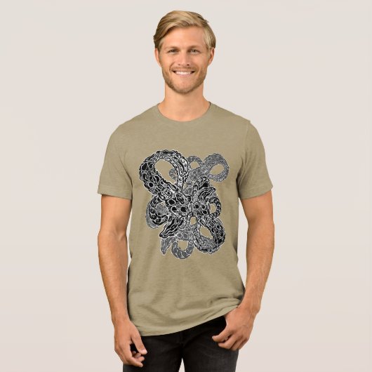 Abstrakte Kunst in Schwarz und Weiß Tri-Blend Shirt (Vorderseite voll)