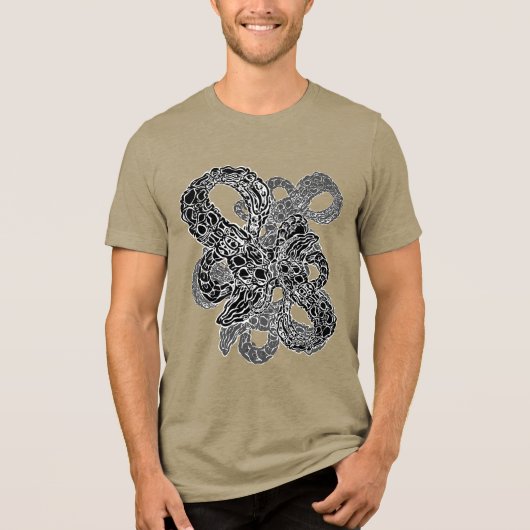 Abstrakte Kunst in Schwarz und Weiß Tri-Blend Shirt (Vorderseite)