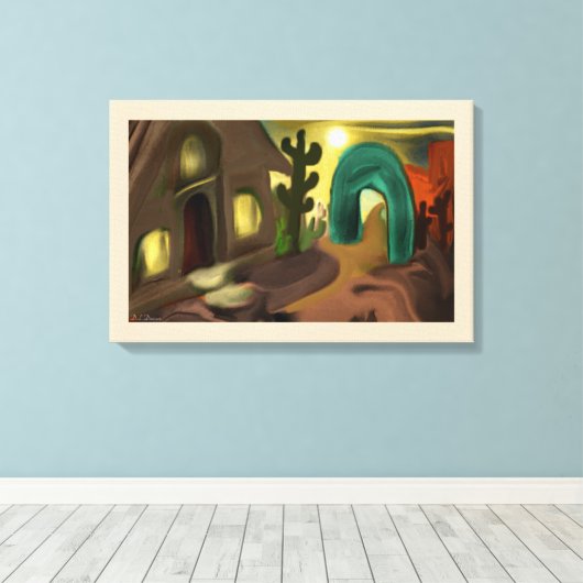 Abstrakte Kunst in Spanien Leinwanddruck (Insitu (Holzboden))