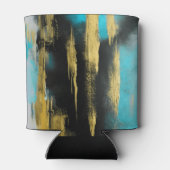 Abstrakte Kunst in Türkis, Gold und Schwarz Dosenkühler (Rückseite)
