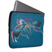 Abstrakte Kunst in Türkis Hot Pink und Orange Laptopschutzhülle (Vorne Rechts)