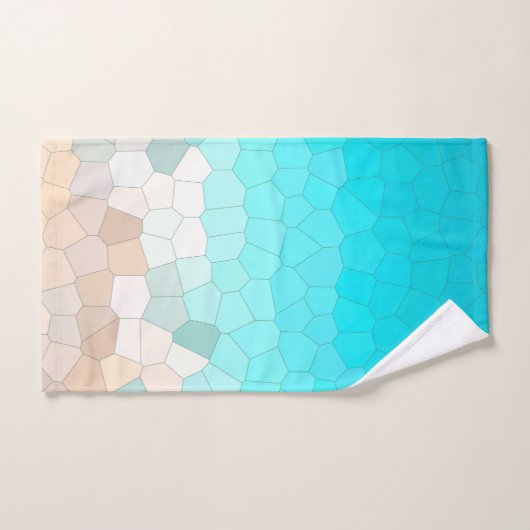Abstrakte Kunst in türkisfarbenem Pink Badhandtuch Set (Handtuch)