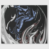 Abstrakte Kunst in Weiß und Blau | Beste Kunst Geschenkpapier (Flach)