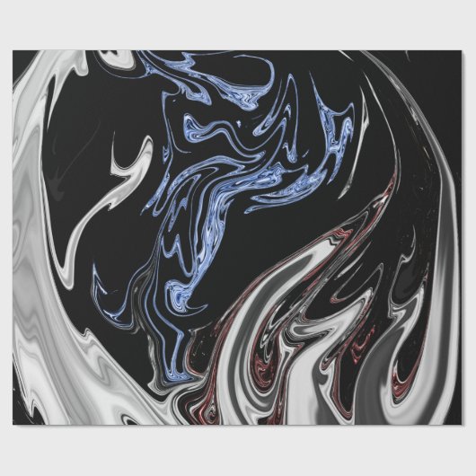 Abstrakte Kunst in Weiß und Blau | Beste Kunst Geschenkpapier (Flach)