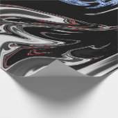 Abstrakte Kunst in Weiß und Blau | Beste Kunst Geschenkpapier (Ecke)