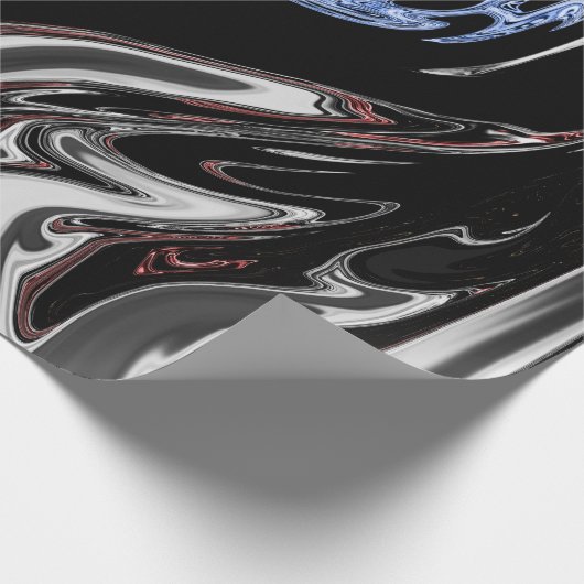 Abstrakte Kunst in Weiß und Blau | Beste Kunst Geschenkpapier (Ecke)