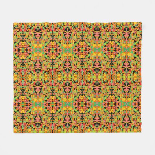 abstrakte Kunst Indianermuster Fleecedecke (Vorderseite (Horizontal))