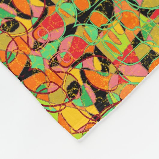 abstrakte Kunst Indianermuster Fleecedecke (Ecke)