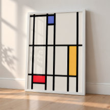 Abstrakte Kunst – Inspiriert von Mondrian (unrahme