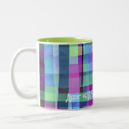 Abstrakte KUNST IST EIN STAAT DES MIND Colorful Ar Zweifarbige Tasse