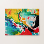 Abstrakte Kunst Japanische Frau Puzzle (Horizontal)