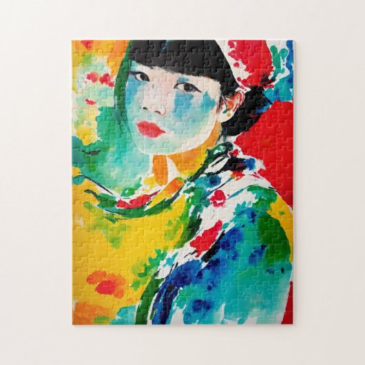 Abstrakte Kunst Japanische Frau Puzzle (Vertikal)