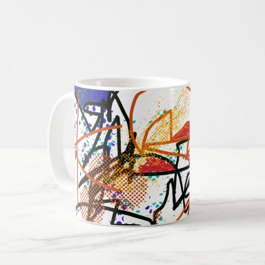 Abstrakte Kunst Kaffeetasse (Vorderseite Links)