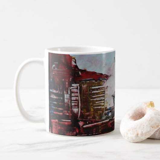 Abstrakte Kunst Kaffeetasse (Mit Donut)