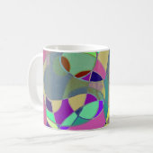 Abstrakte Kunst Kaffeetasse "Farbenfrohe Abstrakti (Vorderseite Links)