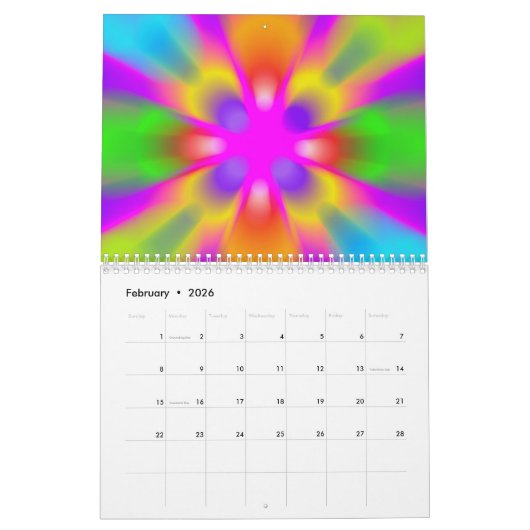 Abstrakte Kunst Kalender (Feb 2026)
