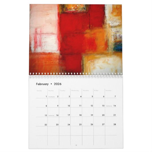 Abstrakte Kunst Kalender (Feb 2026)