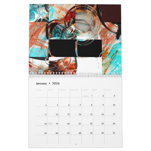 Abstrakte Kunst Kalender (Jan 2026)