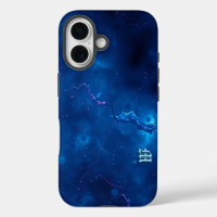 Abstrakte Kunst, kosmischer Blauer Nebel