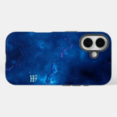 Abstrakte Kunst, kosmischer Blauer Nebel Case-Mate iPhone Hülle (Rückseite (Horizontal))