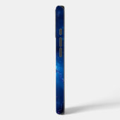 Abstrakte Kunst, kosmischer Blauer Nebel Case-Mate iPhone Hülle (Rückseite / Links)