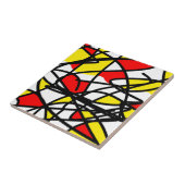 Abstrakte Kunst kühl helle Happy Yellow Red Fliese (Seite)