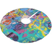 Abstrakte Kunst: lebendiger Malausdruck Polyester Weihnachtsbaumdecke (Schrägansicht)