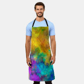 abstrakte Kunst lebendiger Regenbogen gemalter Hin Schürze (Getragen)