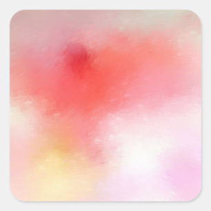 Abstrakte Kunst leere Vorlage Pink Rot Orange Gelb Quadratischer Aufkleber