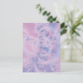 Abstrakte Kunst Leuchtendes Rosa Postkarte (Stehend Vorderseite)