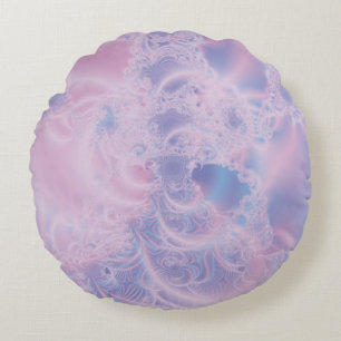 Abstrakte Kunst Leuchtendes Rosa Rundes Kissen