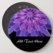 Abstrakte Kunst Lila Blume Button (Vorne & Hinten)