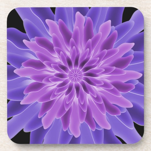 Abstrakte Kunst Lila Blume Untersetzer (Vorderseite)