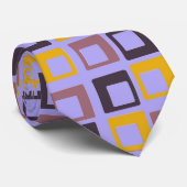 Abstrakte Kunst | Lila Gelbe Quadrate Krawatte (Gerollt)