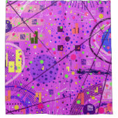 Abstrakte Kunst: Lila Glitch Duschvorhang (Vorderseite)