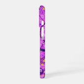 Abstrakte Kunst: Lila Glitch iPhone 16 Hülle (Linke Seite)
