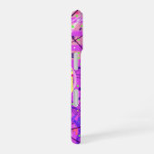Abstrakte Kunst: Lila Glitch iPhone 16 Hülle (Rechte Seite)