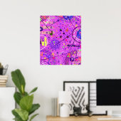 Abstrakte Kunst: Lila Glitch Poster (Heimbüro)